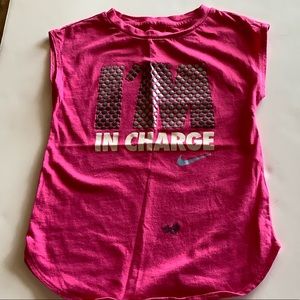 Nike cute “I’m In Charge” shirt with a marker stain